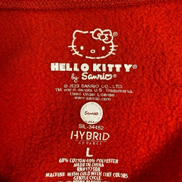 Sanrio Hello Kitty Vibrant Red Sweatshirt sz L. - Picture 3 of 3